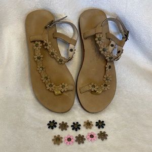 Rainbow Daisy sandals - size Small/size 7